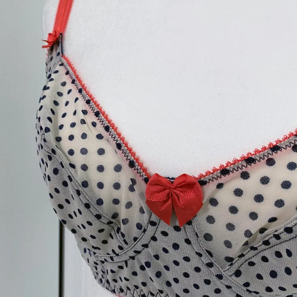 NWT Claudette Dessous Long Line Bra in Peacock Dot